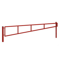 Swing barrier for padlock made of stainless steel and powder coating, above ground approx. 1000 mm, width approx. 4500 mm with base plate for dowelling, with two support posts 