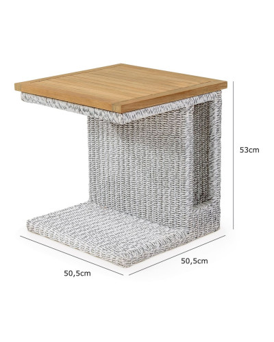 Premium Beistelltisch Teak Virofiber 50 Zentimeter