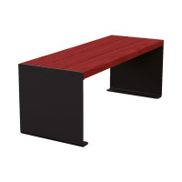 Procity Sitzbank Kube. Steel & Wood without Backrest: Seat made of Tropical Wood (Mahogany), Frame made of Steel (Deep Black).