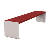 Procity Sitzbank Kube. Steel & Wood without Backrest: Seat made of Tropical Wood (Mahogany), Frame made of Steel (Silk Grey).