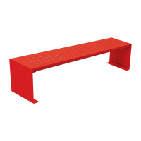Procity Bench Kube without Backrest: Seating surface made of galvanized steel (traffic red), frame made of steel (traffic red).