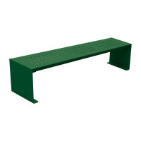 PROCITY bench KUBE without backrest: Seat surface made of galvanized steel (Moss Green), Frame made of steel (Moss Green).