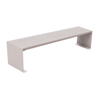 PROCITY KUBE BENCH WITHOUT BACKREST: Seat surface made of galvanized steel (silk gray), frame made of steel (silk gray).
