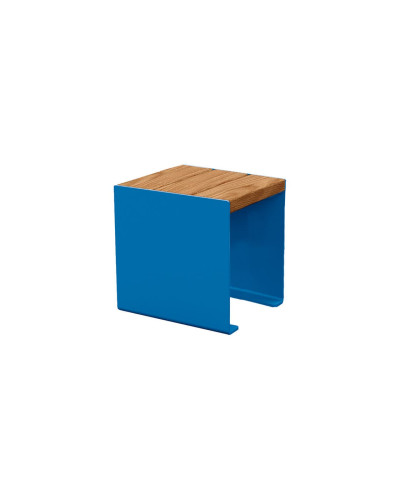 Buy PROCITY SITZBANK KUBE. STAHL & HOLZ OHNE RÜCKENLEHNE: Seat made of tropical wood (Mahogany), frame made of steel (Pure white) - Shop Online