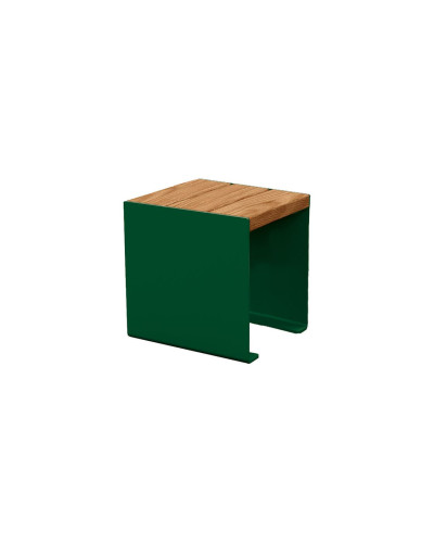 Buy PROCITY SITZBANK KUBE. STAHL & HOLZ OHNE RÜCKENLEHNE: Seat made of tropical wood (Mahogany), frame made of steel (Pure white) - Shop Online