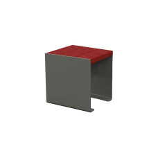 PROCITY bench KUBE. steel & wood without backrest: Mahogany seat, steel frame (Procity Grey).