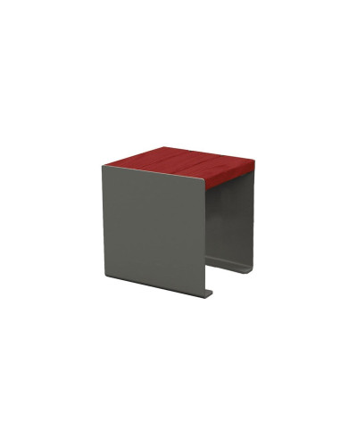 Buy PROCITY SITZBANK KUBE. STAHL & HOLZ OHNE RÜCKENLEHNE: Seat made of tropical wood (Mahogany), frame made of steel (Pure white) - Shop Online