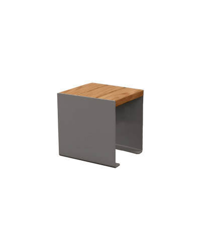 Buy PROCITY SITZBANK KUBE. STAHL & HOLZ OHNE RÜCKENLEHNE: Seat made of tropical wood (Mahogany), frame made of steel (Pure white) - Shop Online