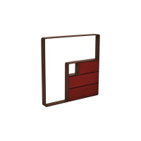 Bike rack KUBE, 1 bike, PROCITY: Metal and Wood - Chocolate Brown / Material: Mahogany, with anchor bars.