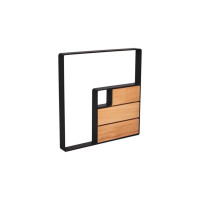 Bike Rack KUBE, 1 Bike, PROCITY: Metal and Wood - Deep Black / Material: Light Oak, with Anchor Rods