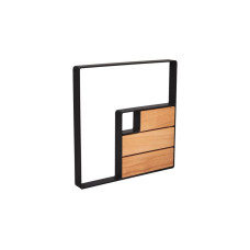 Bike Rack KUBE, 1 Bike, PROCITY: Metal and Wood - Deep Black / Material: Light Oak, with Anchor Rods