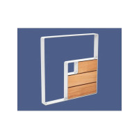 Fahrradbügel KUBE, 1 Fahrrad, PROCITY: Metall und Holz - Reinweiß / Material: helle Eiche, mit Ankerstangen