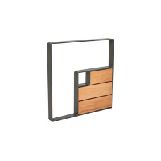 Bicycle Rack KUBE, 1 Bicycle, PROCITY: Metal and Wood - Procity Gray / Material: Light Oak, with anchor rods