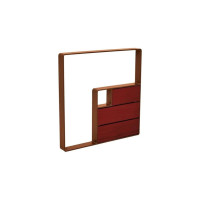 Bicycle stand KUBE, 1 bicycle, PROCITY: Metal and wood - Rust Corten effect / Material: Mahogany, with anchor rods.