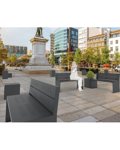 Buy PROCITY SITZBANK KUBE WITH BACKREST: Seat made of Galvanized Steel (Colourful), Frame made of Steel (Rust Corten Effect) - Shop Online.