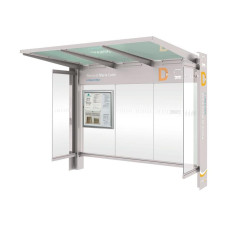 PROCity Wartehalle Kube - mit Seitenverkleidungen, L 3016 mm.