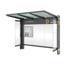 PROCity Wartehalle Kube - mit Seitenverkleidungen, L 3016 mm.
