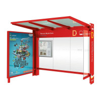ProCity Warthalle Kube - mit Schaukasten 2000 und Seitenverkleidung, L 3016 mm