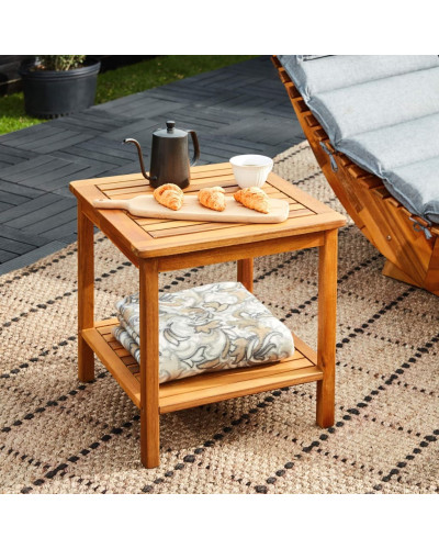 Beistelltisch Akazie mit zwei Ebenen Massivholz