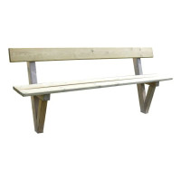 Procity Wooden Bench Turin with Backrest: Pine Seat (Natural), Wooden Frame (Natural Wood)