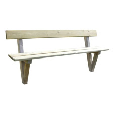 Procity Wooden Bench Turin with Backrest: Pine Seat (Natural), Wooden Frame (Natural Wood)