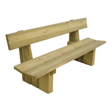 PROCITY Sitzbank Lille mit Rückenlehne aus Holz: Sitzfläche aus Kiefer (Natur), Gestell aus Holz (Holz Natur).