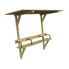 PROCITY Sitzbank Sitzbank London mit Sonnenschirm aus Holz: Sitzfläche aus Kiefer (Natur), Gestell aus Holz (Holz Natur).