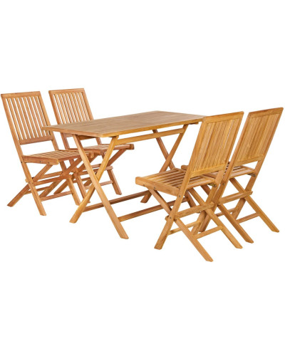 Gartenmöbel Set 5-tlg. Teakholz Massivholz Essgruppe
