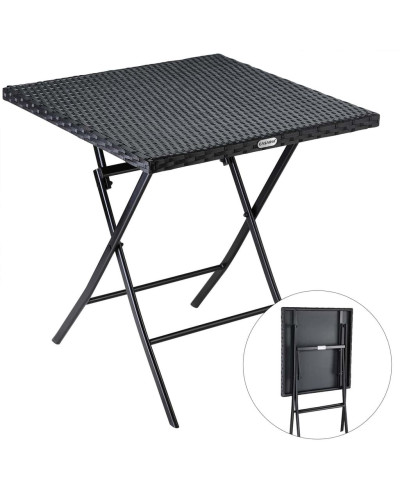Balkontisch Polyrattan Schwarz klappbar