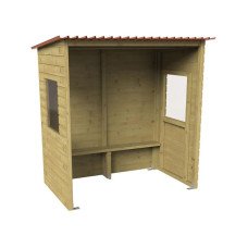 Procity Waiting Shelter Turin made of Wood with Window, L 2000 mm