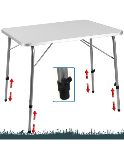Camping Klapptisch Aluminium verstellbar 80 mal 55 Zentimeter