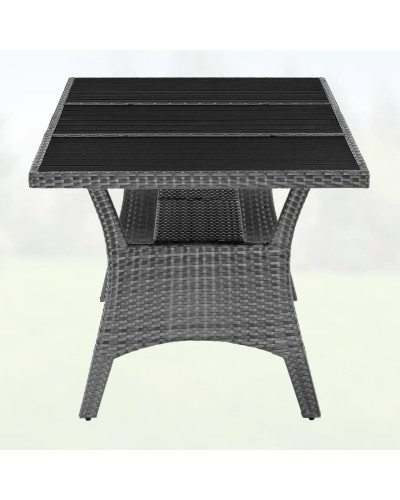 Brown Polyrattan Garden Table 190 by 90 Centimetres