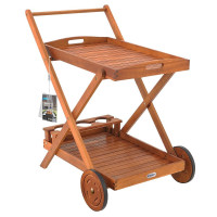 Serving Trolley | Acacia Wood | FSC | With Wheels & Tray
