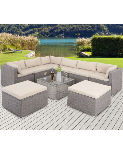 Polyrattan Ecklounge XXL Creme 15cm Polster