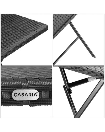 Balkontisch Polyrattan Schwarz klappbar