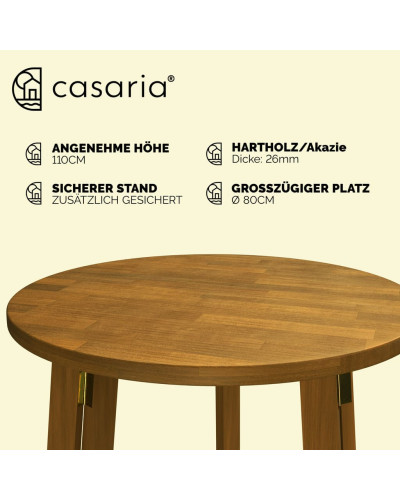 Gastro Stehtisch Akazie klappbar 80 Zentimeter