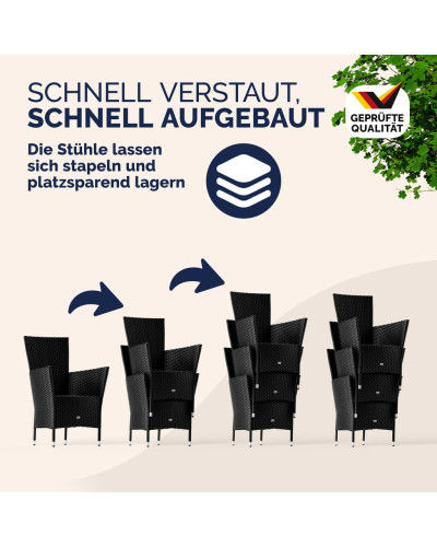 Gartenmöbel Set 7-tlg. Polyrattan Korfu Akazie
