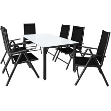 Garten-Sitzgruppe | Bern | 7-tlg. Alu & Milchglas | Anthrazit