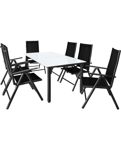 Gartenmöbel Set Alu 7-tlg. Anthrazit Sitzgruppe Bern