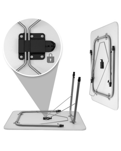 Camping Klapptisch Aluminium verstellbar 80 mal 55 Zentimeter