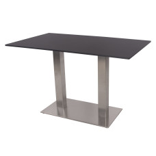 Bistro table with table top made of waterproof plywood approx. 75x115x80, stainless steel frame, weatherproof, for four people 