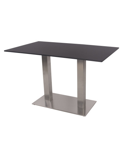 Bistro table with table top made of waterproof plywood approx. 75x115x80, stainless steel frame, weatherproof, for four people  from the manufacturer