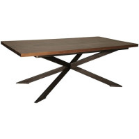 Rectangular garden table made of stainless steel and waterproof plywood with dimensions approx. 75x195x100, frame made of stainless steel, weatherproof, for eight people 