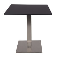 Bistro table with table top made of waterproof plywood approx. 75x80x80, stainless steel frame, weatherproof, for four people 