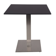 Bistro table with table top made of waterproof plywood approx. 75x80x80, stainless steel frame, weatherproof, for four people 
