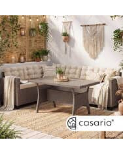 Polyrattan Ecklounge Creme/Beige inkl Kissen