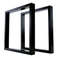 Table frame 70x72 cm anthracite made of powder-coated stainless steel, set of 2 table legs in industrial style, table base LOFT black 