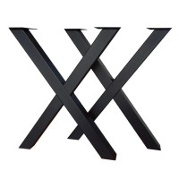 Table frame 70x72 cm anthracite made of powder-coated stainless steel, set of 2 table legs, X-shaped table frame black 