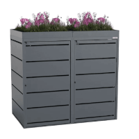 Mülltonnenbox 2er 240L mit Pflanzdach