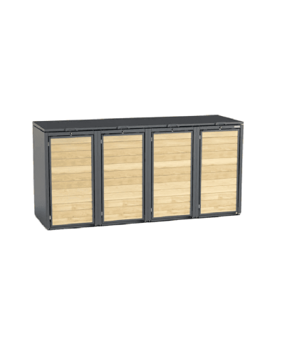 Mülltonnenbox 4er 240l Holzmichl  und Müllbehälterschränke aus Stahl online kaufen: Ihre perfekte Mülltonne bei INCAPCORP
